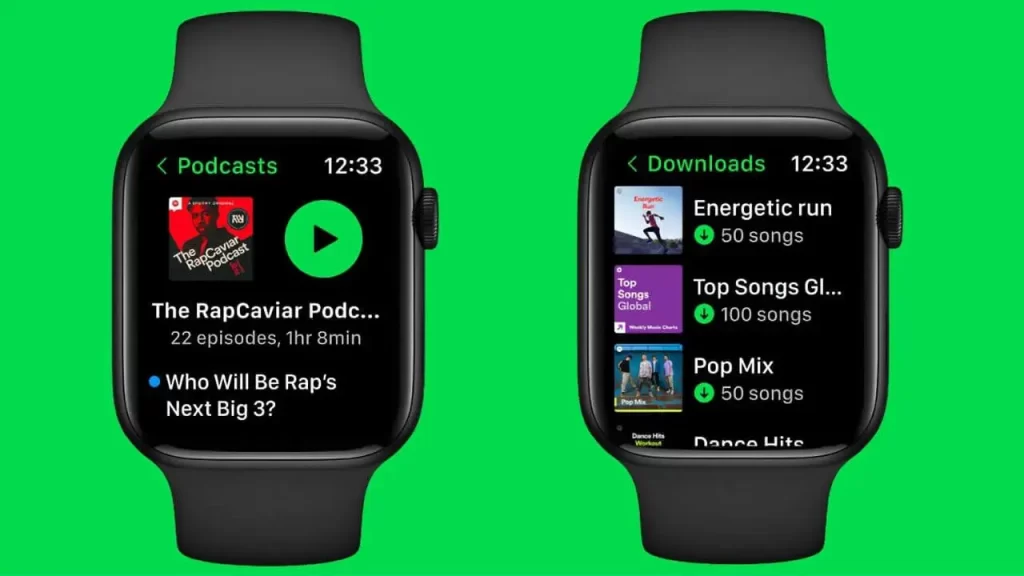 Download to apple watch Spotify not showing