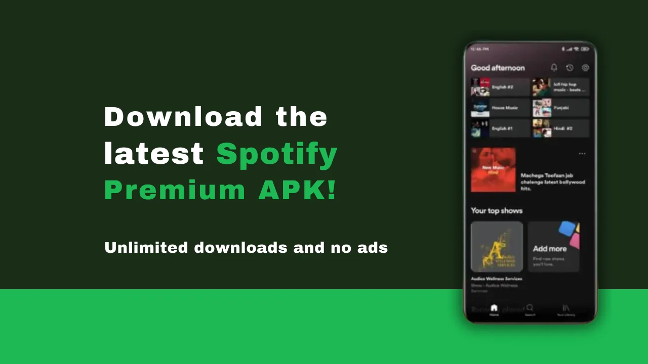 Download the latest Spotify Mod APK with unlimited downloads and no ads on androiad, ios, and pc